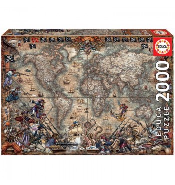 Puzzle Mapamundi Pirata 2000pc