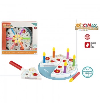 Pastel - Tarta de cumpleaños de madera - juguete educativo